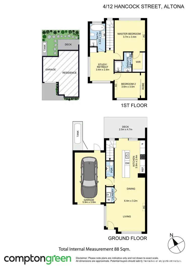 Floorplan of Homely townhouse listing, 4/12 Hancock Street, Altona VIC 3018