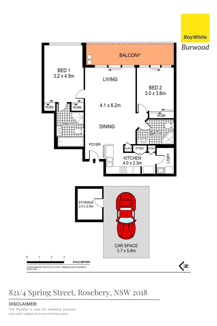 Floorplan of Homely apartment listing, 821/4 Spring Street, Rosebery NSW 2018