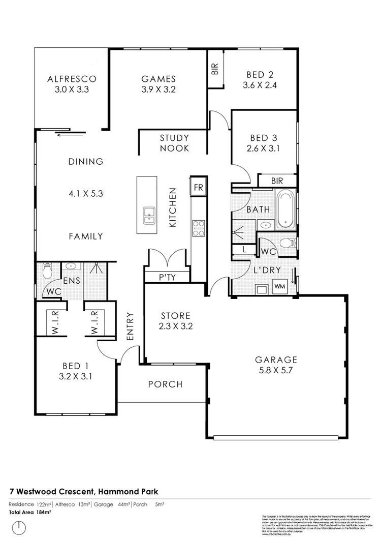 Floorplan of Homely house listing, 7 Westwood Crescent, Hammond Park WA 6164
