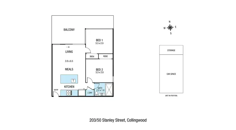 Floorplan of Homely apartment listing, 203/50 Stanley Street, Collingwood VIC 3066