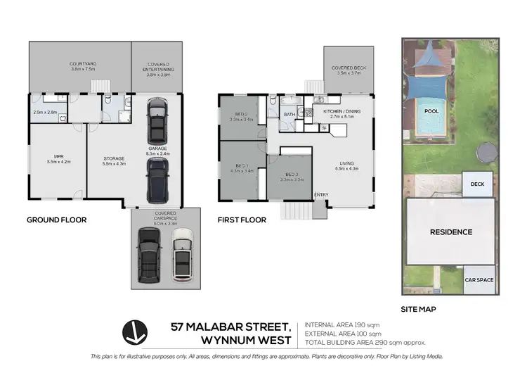 Floorplan of Homely house listing, 57 Malabar Street, Wynnum West QLD 4178