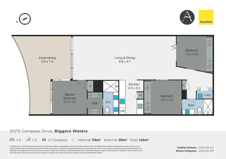 Floorplan of Homely apartment listing, 311/15 Compass Drive, Biggera Waters QLD 4216