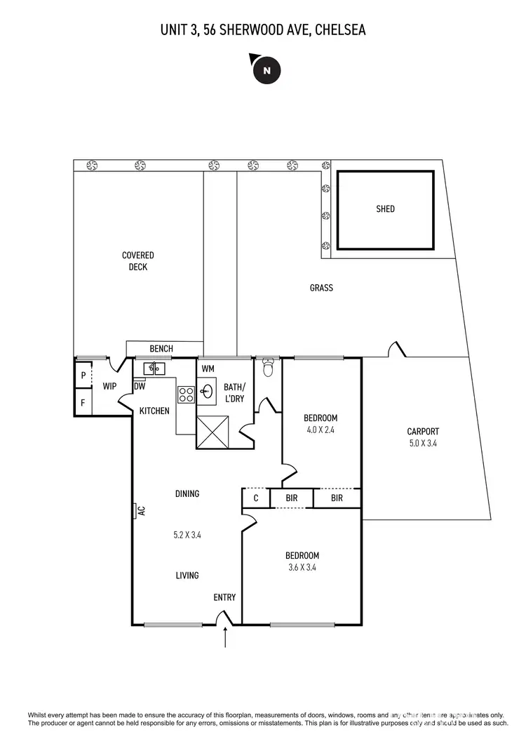 Floorplan of Homely unit listing, 3/56 Sherwood Avenue, Chelsea VIC 3196