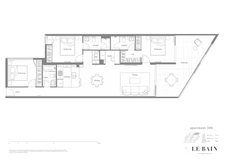 Floorplan of Homely apartment listing, 306/20 Wyandra Street, Newstead QLD 4006