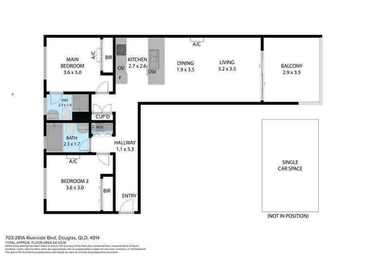 Floorplan of Homely unit listing, 703/281A Riverside Boulevard, Douglas QLD 4814
