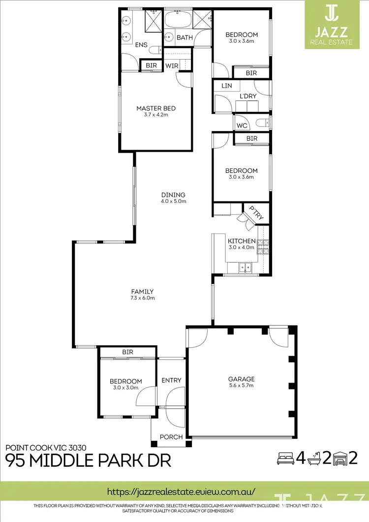 Floorplan of Homely house listing, 95 Middle Park Drive, Point Cook VIC 3030