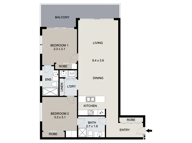 Floorplan of Homely apartment listing, 123/64 Glenlyon Street, Gladstone Central QLD 4680