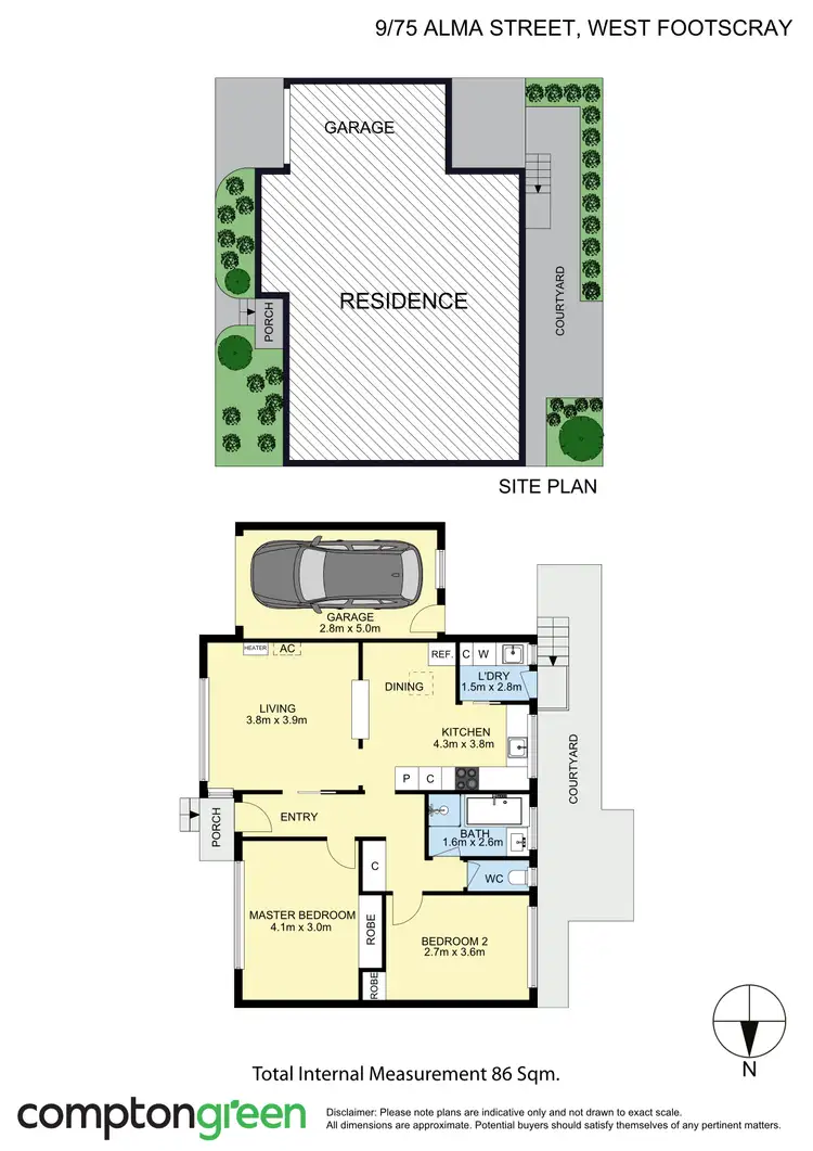 Floorplan of Homely villa listing, 9/75 Alma Street, West Footscray VIC 3012