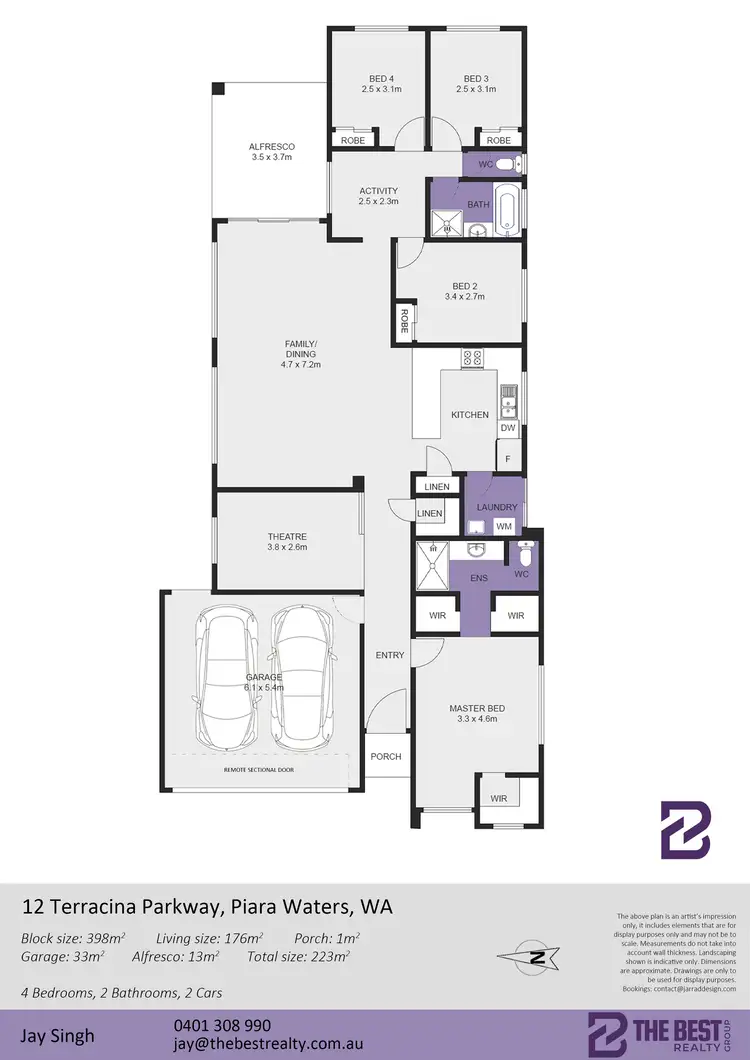 Floorplan of Homely house listing, 12 Terracina Parkway, Piara Waters WA 6112