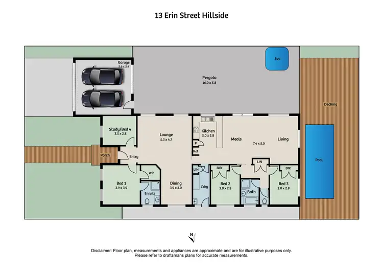 Floorplan of Homely house listing, 13 Erin Street, Hillside VIC 3037