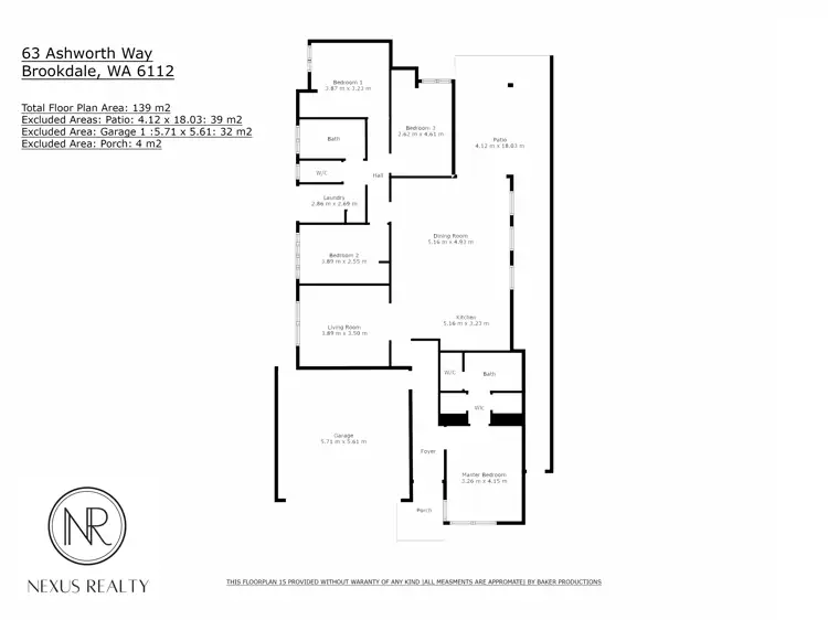 Floorplan of Homely house listing, 63 Ashworth Way, Brookdale WA 6112