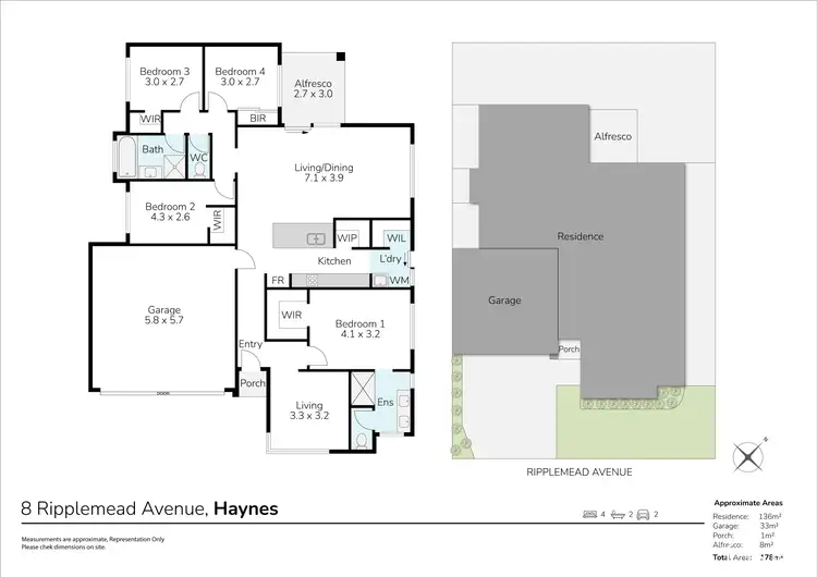 Floorplan of Homely house listing, 8 Ripplemead Avenue, Haynes WA 6112