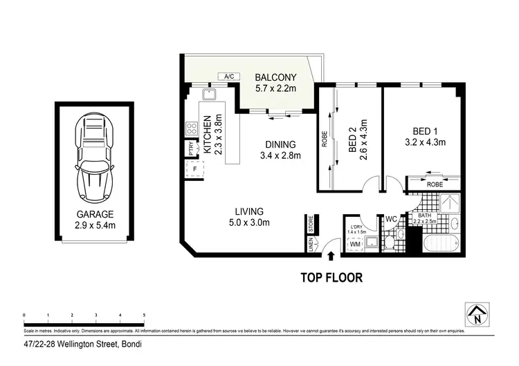 Floorplan of Homely apartment listing, 47/22-28 Wellington Street, Bondi NSW 2026
