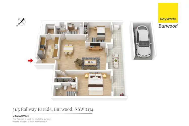 Floorplan of Homely unit listing, 51/3 Railway Parade, Burwood NSW 2134