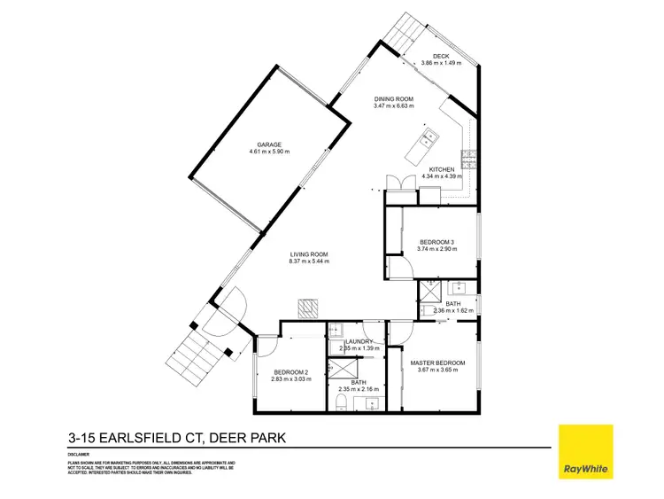 Floorplan of Homely unit listing, 3/15 Earlsfield Court, Deer Park VIC 3023