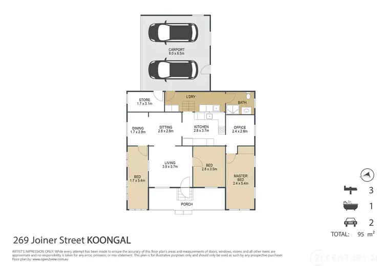 Floorplan of Homely house listing, 269 Joiner Street, Koongal QLD 4701