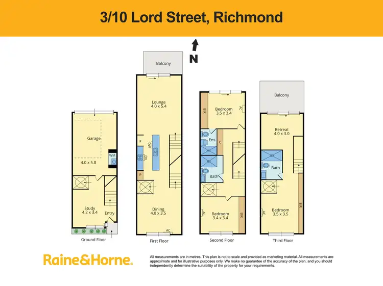 Floorplan of Homely townhouse listing, 3/10 Lord Street, Richmond VIC 3121