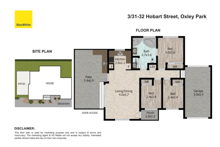 Floorplan of Homely villa listing, 3/31-32 Hobart Street, Oxley Park NSW 2760