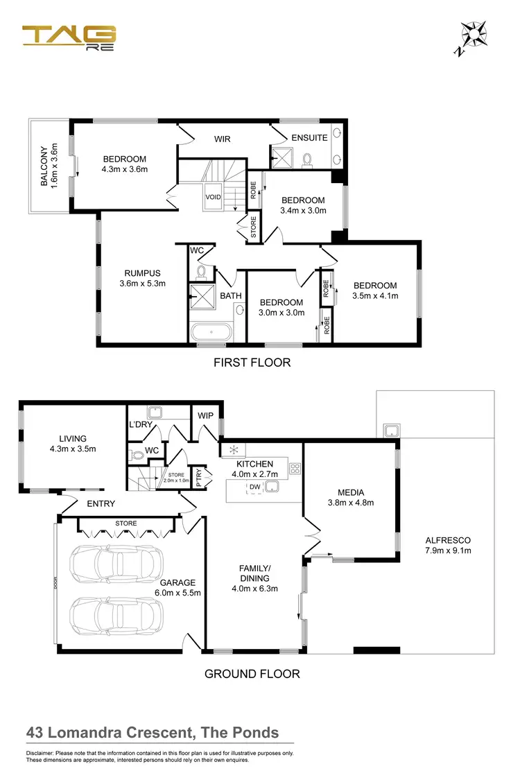 Floorplan of Homely house listing, 43 Lomandra Crescent, The Ponds NSW 2769