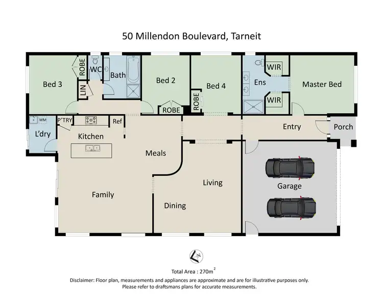 Floorplan of Homely house listing, 50 Millendon Boulevard, Tarneit VIC 3029