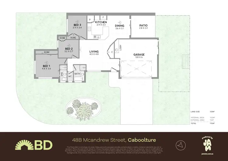 Floorplan of Homely semi-detached listing, 48 Mcandrew Street, Caboolture QLD 4510