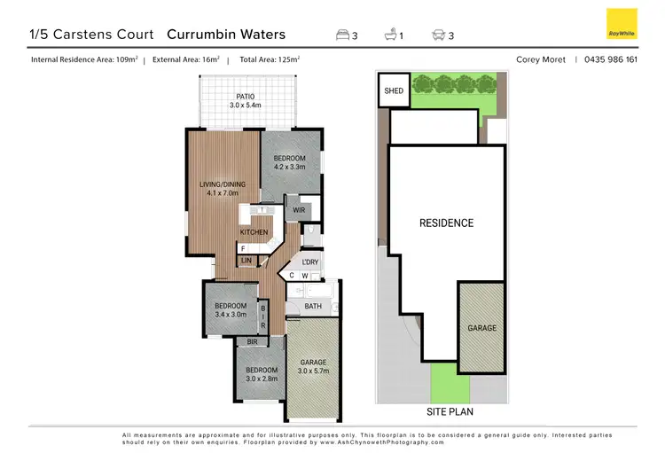Floorplan of Homely semi-detached listing, 1/5 Carstens Court, Currumbin Waters QLD 4223