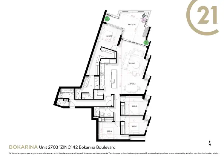 Floorplan of Homely unit listing, Unit 2703 'ZINC' 42 Bokarina Boulevard, Bokarina QLD 4575