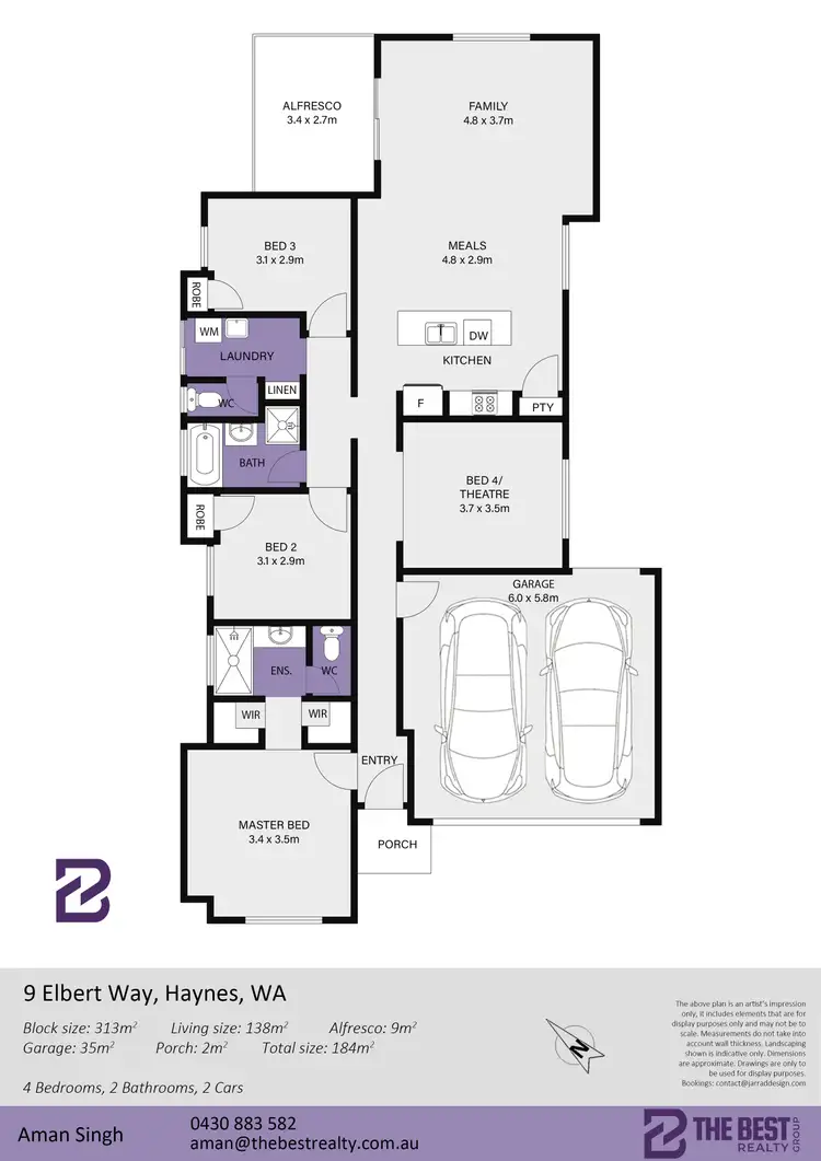 Floorplan of Homely house listing, 9 Elbert Way, Haynes WA 6112