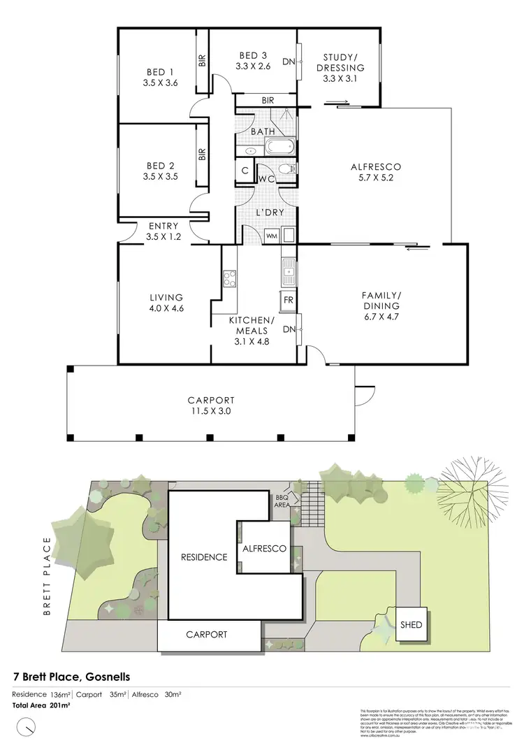 Floorplan of Homely house listing, 7 Brett Place, Gosnells WA 6110