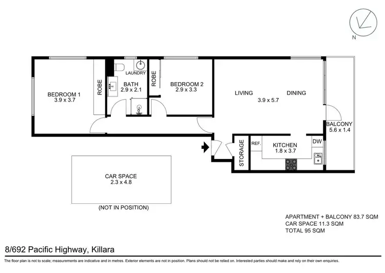 Floorplan of Homely apartment listing, 8/692 Pacific Highway, Killara NSW 2071