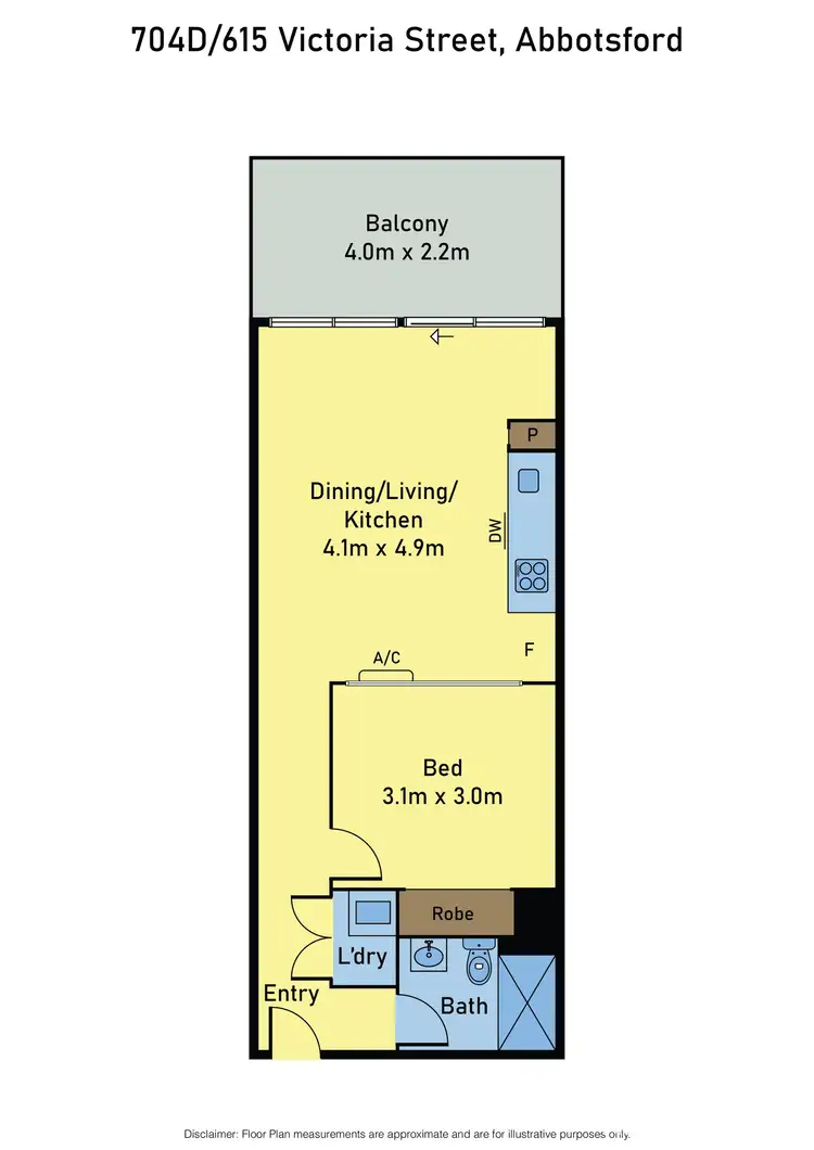 Floorplan of Homely apartment listing, 704d/615 Victoria Street, Abbotsford VIC 3067