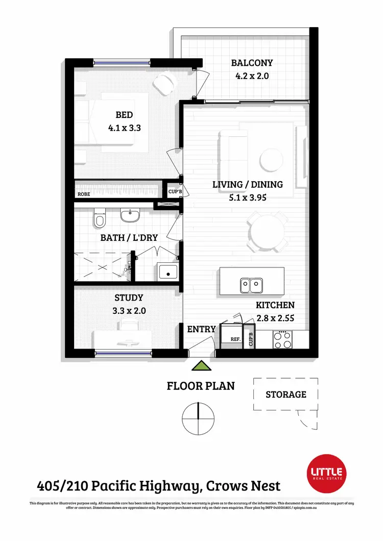 Floorplan of Homely apartment listing, 405/210 Pacific Highway, Crows Nest NSW 2065