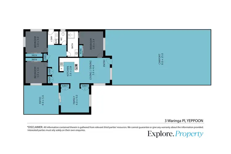 Floorplan of Homely house listing, 3 Waringa Place, Yeppoon QLD 4703