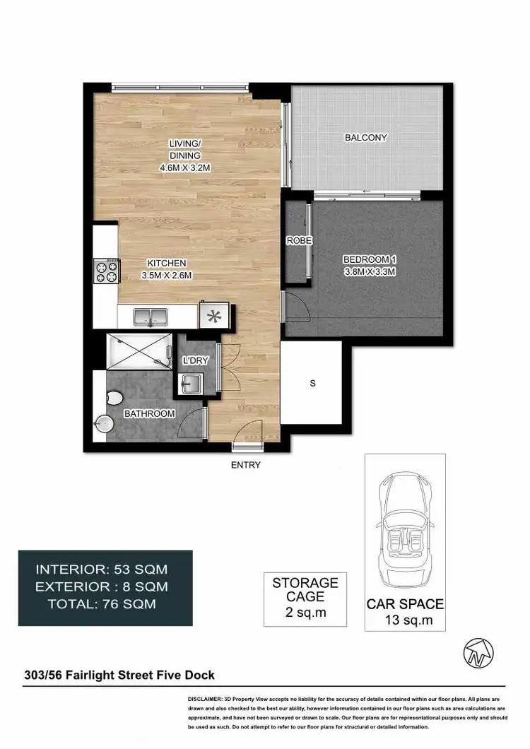 Floorplan of Homely apartment listing, 303/56 Fairlight Street, Five Dock NSW 2046