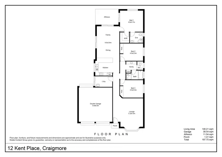 Floorplan of Homely house listing, 12 Kent Place, Craigmore SA 5114