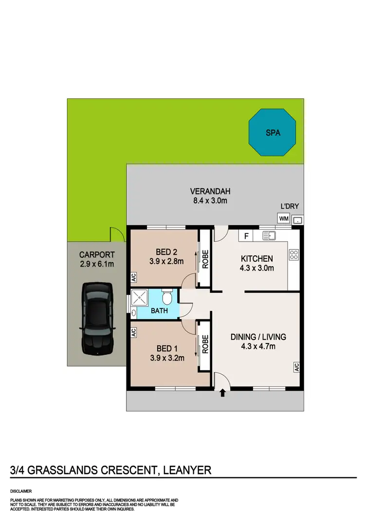 Floorplan of Homely unit listing, 3/4 Grassland Crescent, Leanyer NT 812