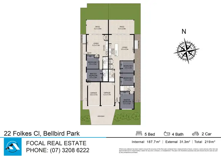 Floorplan of Homely semi-detached listing, 22 Folkes Close, Bellbird Park QLD 4300