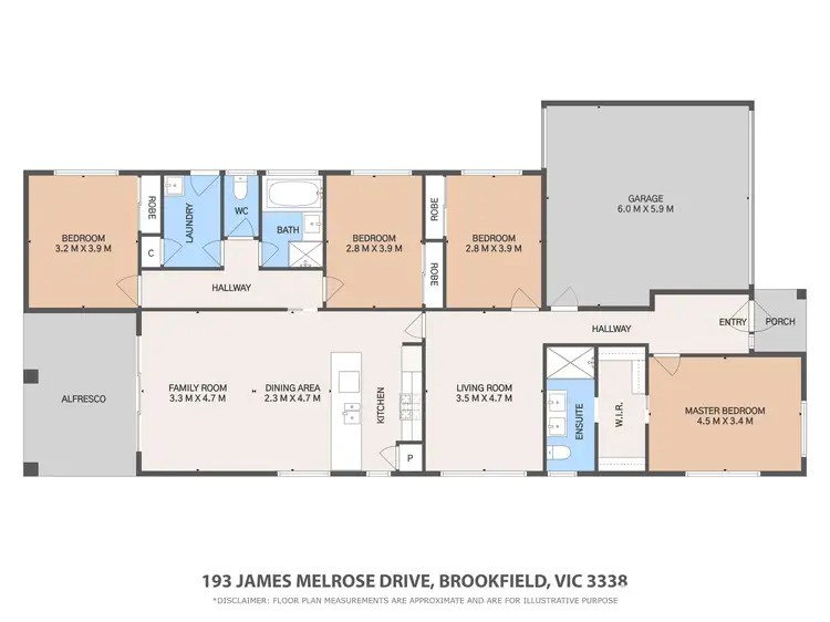Floorplan of Homely house listing, 193 James Melrose Drive, Brookfield VIC 3338