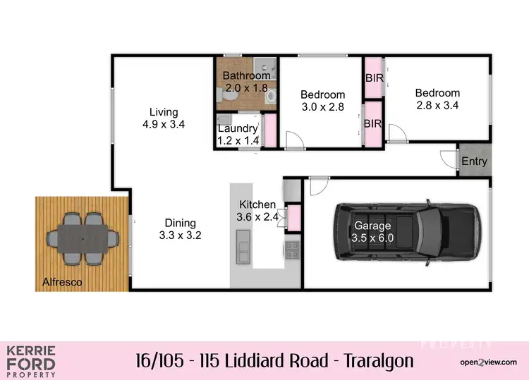 Floorplan of Homely townhouse listing, 16/105-115 Liddiard Road, Traralgon VIC 3844