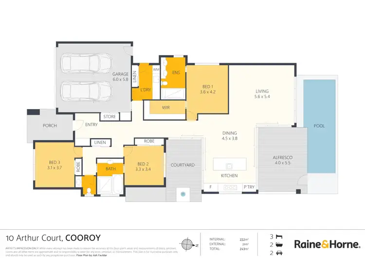 Floorplan of Homely house listing, 10 Arthur Court, Cooroy QLD 4563