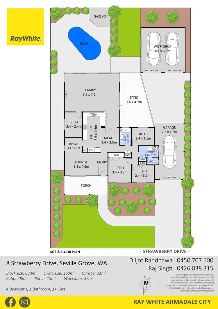 Floorplan of Homely house listing, 8 Strawberry Drive, Seville Grove WA 6112