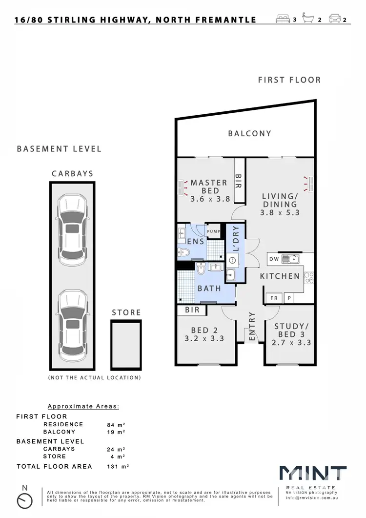 Floorplan of Homely apartment listing, 16/80 Stirling Highway, North Fremantle WA 6159
