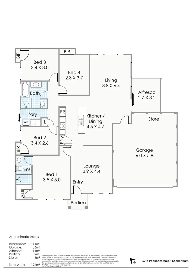 Floorplan of Homely villa listing, 5/15 Peckham Street, Beckenham WA 6107