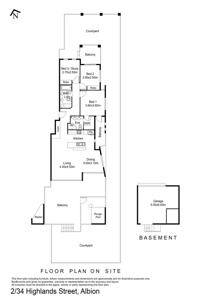 Floorplan of Homely apartment listing, 2/34 Highlands Street, Albion QLD 4010