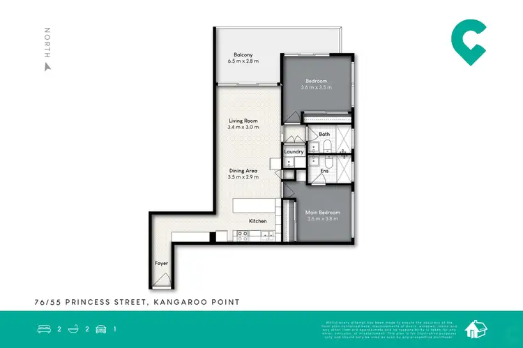 Floorplan of Homely unit listing, 76/55 Princess Street, Kangaroo Point QLD 4169