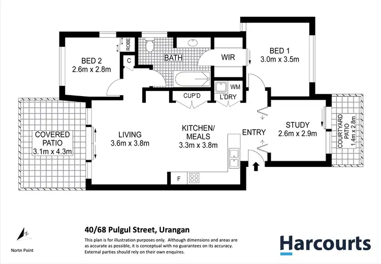 Floorplan of Homely unit listing, 40/68 Pulgul Street, Urangan QLD 4655