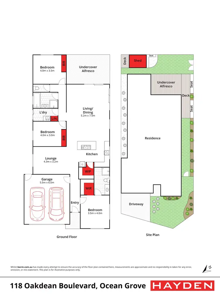 Floorplan of Homely house listing, 118 Oakdean Boulevard, Ocean Grove VIC 3226