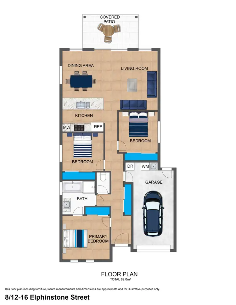 Floorplan of Homely townhouse listing, 8/12-16 Elphinstone Street, Berserker QLD 4701