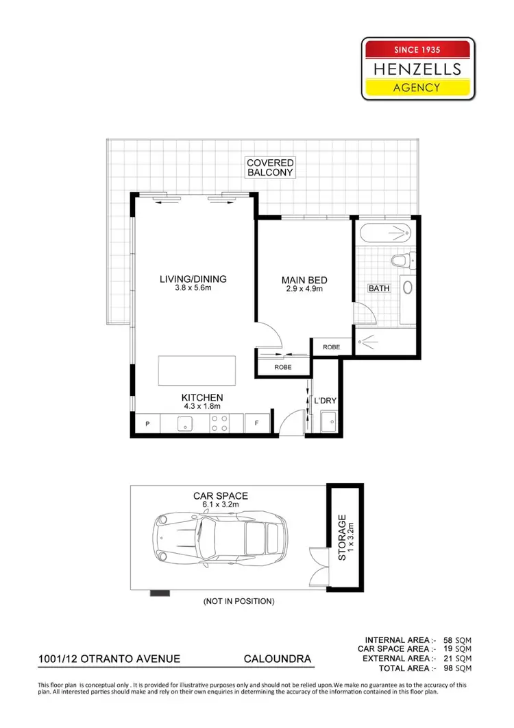 Floorplan of Homely unit listing, 1001/12 Otranto Avenue, Caloundra QLD 4551