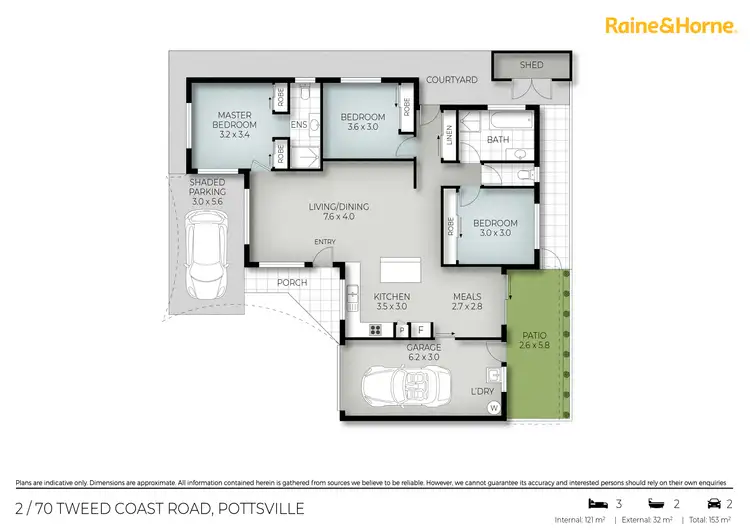 Floorplan of Homely semi-detached listing, 2/70 Tweed Coast Road, Pottsville NSW 2489